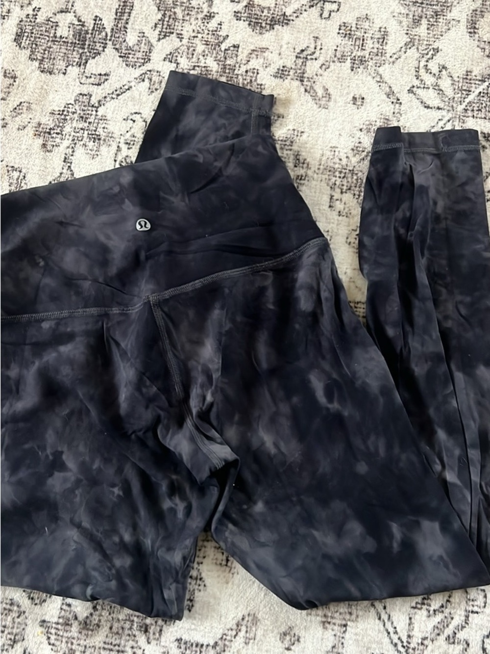 lululemon athletica Black Marble Tie-Dye High-Rise Leggings